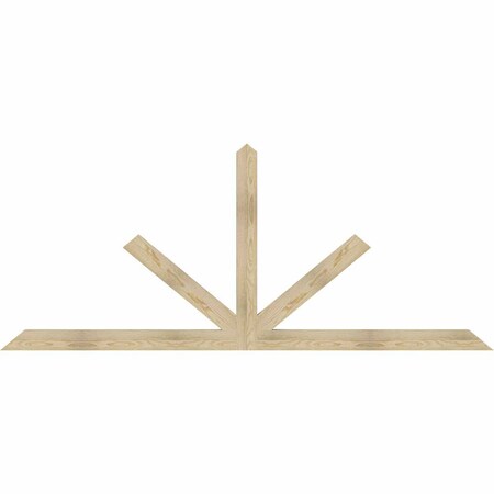 Ekena Millwork Saratoga Rough Sawn Timber Gable Bracket, Douglas Fir, 96"W x 40"H x 2"D x 4"F, 10/12 Pitch GBW096X40X0204SAR00RDF